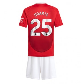 Billiga Manchester United Manuel Ugarte #25 Hemmatröja Barn 2024-25 Kortärmad (+ Korta byxor)